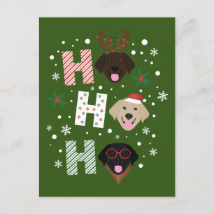 Carte Postale Ho Ho Labrador Retriever Joyeux Noël