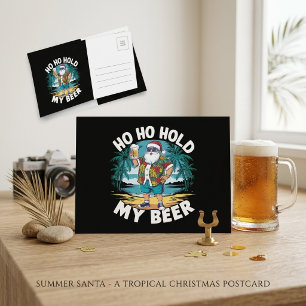 Carte Postale Ho Ho Tenez Ma Bière Père Noël Tropical Noël Drôle