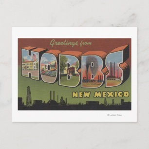 Carte Postale Hobbs, Nouveau-Mexique - Grandes scènes de lettres