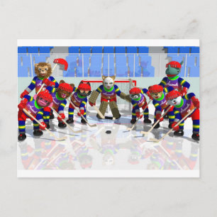 CARTE POSTALE HOCKEY GLACE