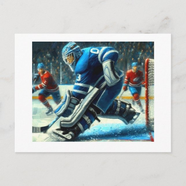 Carte Postale Hockey Goalie, (Devant)