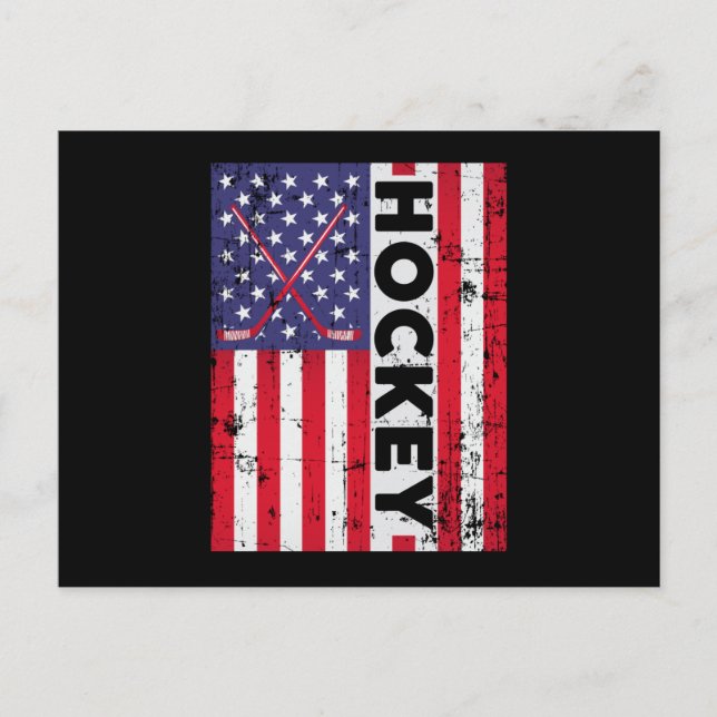 Carte Postale Hockey Stick de hockey sur glace Équipe Sport Puck (Devant)