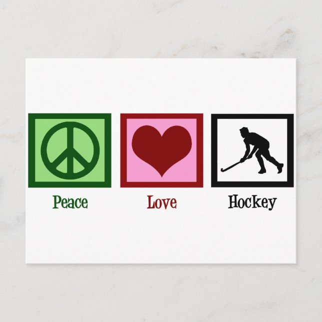 Carte Postale Hockey sur gazon Peace Love (Devant)