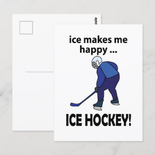 Carte Postale Hockey sur glace La glace me rend heureux Hockey s