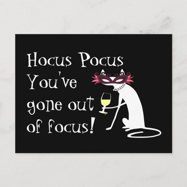 Carte Postale Hocus Pocus Hors sujet Citation de vin Halloween (Devant)