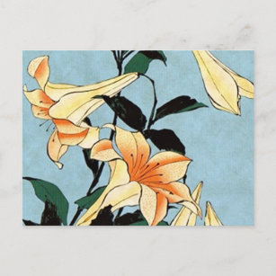 Carte postale Hokusai Japanese Lilies