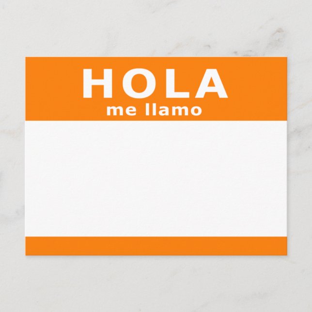 Carte Postale hola me llamo (Devant)