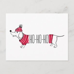 Carte Postale Holiday Dachsund Ho-Ho-Ho