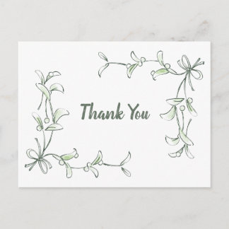Carte Postale Holiday Holly Thank You Cards