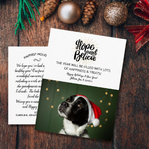 Carte Postale Holiday & New Year Hope & Believe Pet Dog Photo