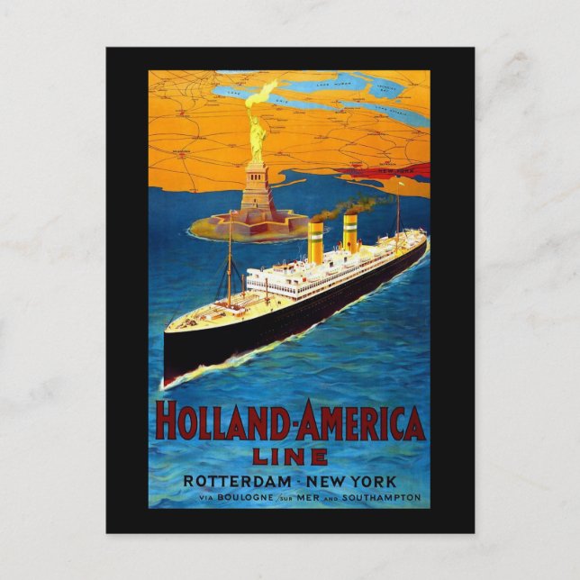 Carte Postale Holland America Line Rotterdam New York (Devant)