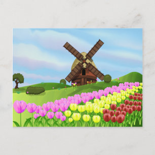 Carte Postale Holland Tulips
