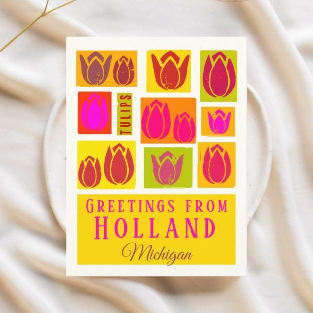 Carte Postale Hollande Michigan USA Tulipes  (Créateur téléchargé)