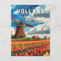 Hollande Pays-Bas Voyage Art Vintage