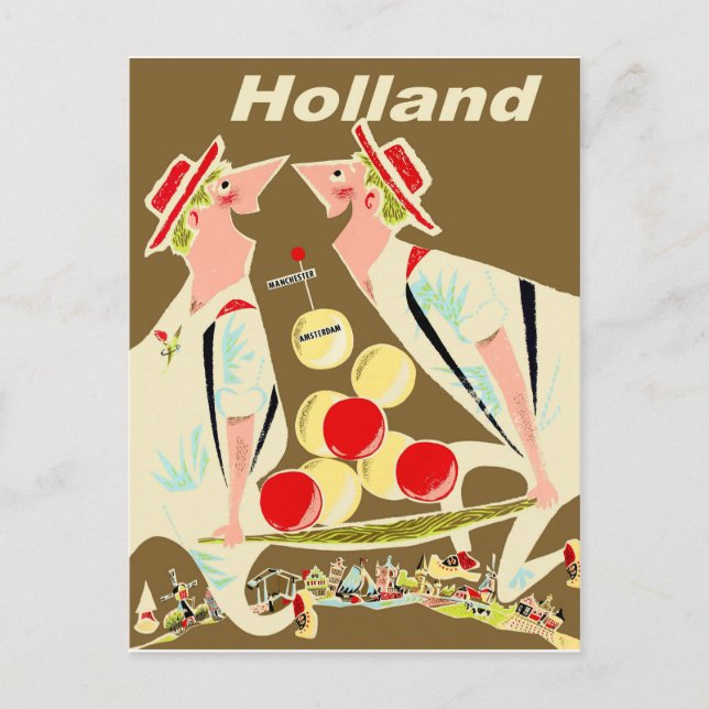 Carte Postale Hollande, vintage drôle (Devant)