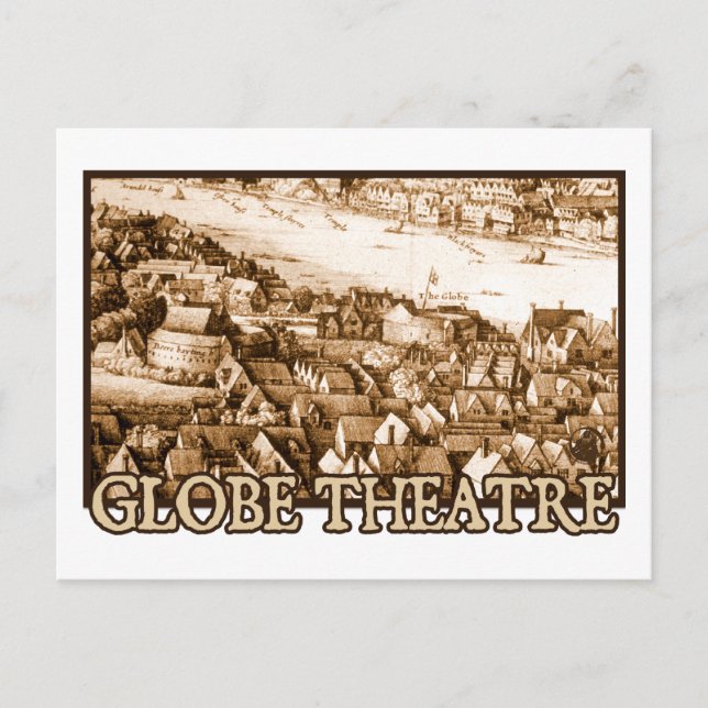 Carte Postale Hollar's Globe Theatre Long View de Londres (Devant)