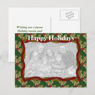 Carte Postale Holly And Garland Christmas Holiday