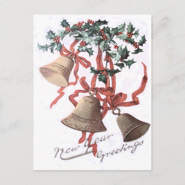 Carte Postale Holly Bell Ruban Rouge (Devant)