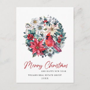Carte Postale Holly Berry Cardinal Christmas Salutation d'entrep