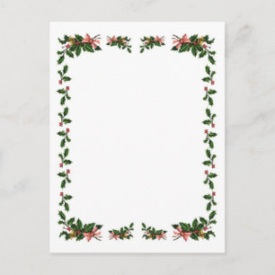 Carte postale Holly Berry Christmas Border Holiday