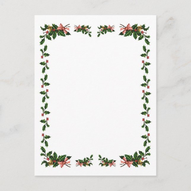 Carte postale Holly Berry Christmas Border Holiday (Devant)