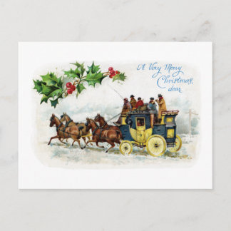 Carte Postale Holly, Chevaux et Estagecoach