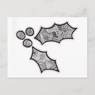 Carte postale Holly en noir et blanc