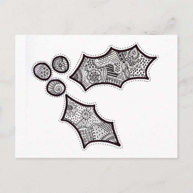 Carte postale Holly en noir et blanc (Devant)