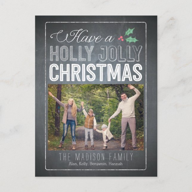 Carte postale Holly Jolly Christmas Photo Card (Devant)