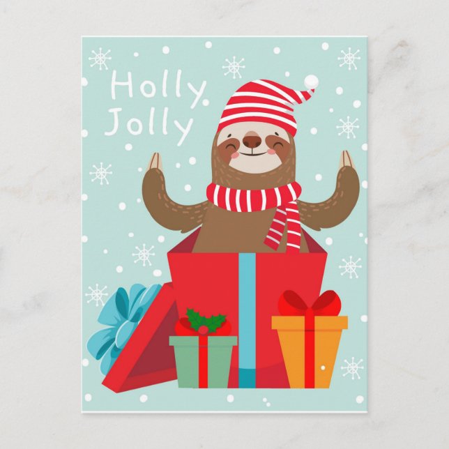 Carte Postale Holly Jolly Sloth (Devant)
