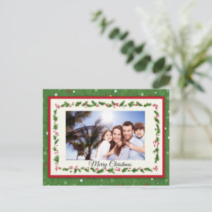 Carte postale Holly Wreath Christmas - Photo perso
