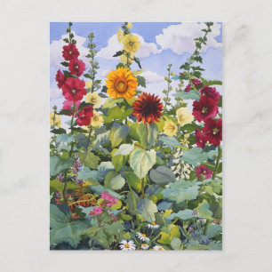 Carte Postale Hollyhocks et tournesols 2005