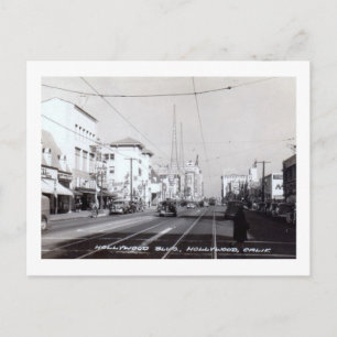 Carte Postale Hollywood Blvd., Hollywood, Californie Vintage