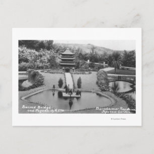 Carte Postale Hollywood, CA Bernheimer Maison en Jardin Japonais