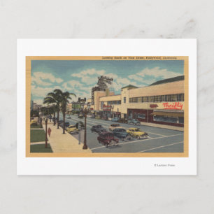 Carte Postale Hollywood, CA Vue vers le sud sur Vine Street