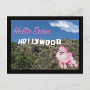 Carte postale Hollywood California Retro Pink Pood