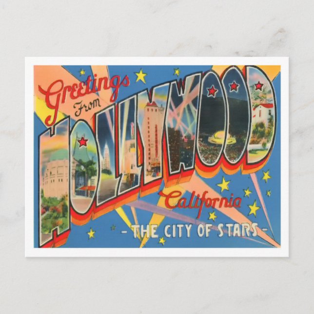 Carte postale Hollywood, Californie Vintage Big Le (Devant)