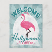 Hollywood Florida Flamant rose rose Retro