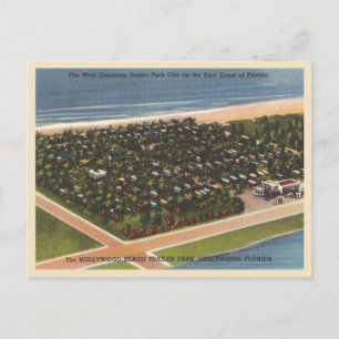 Carte Postale Hollywood, Floride Parc de camping-cars vintage