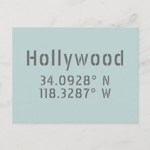Carte Postale Hollywood Latitude Longitude