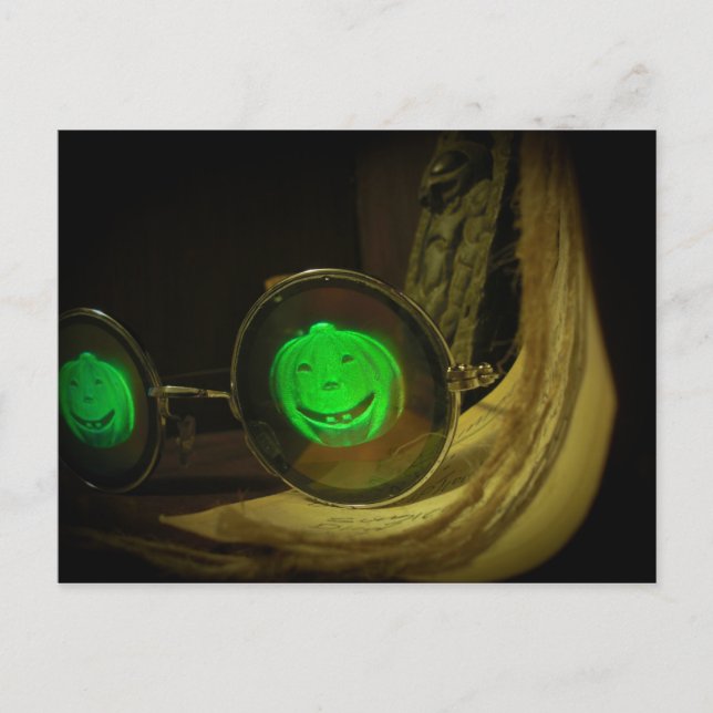 Carte postale Hologramme Citrouille Halloween éffr (Devant)