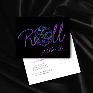 Carte Postale Hologramme D20   PnP Tabletop Gamer Changement de