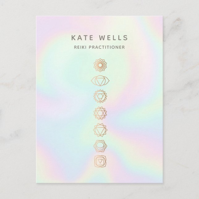 Carte Postale Holographique Chakras Guérisseur d'énergie (Devant)