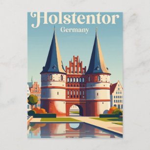 Carte Postale Holstentor (Porte de Holst), Lübeck Allemagne