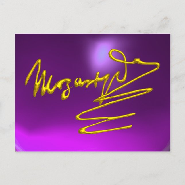 Carte Postale HOMAGE À MOZART 3D Gold Signature Composer violet (Devant)