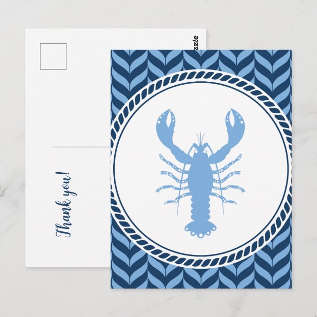 Carte Postale Homard bleu nautique côtier  (Devant / Derrière)