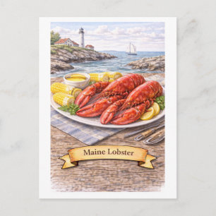 Carte Postale Homard du Maine (Série de cuisine américaine)