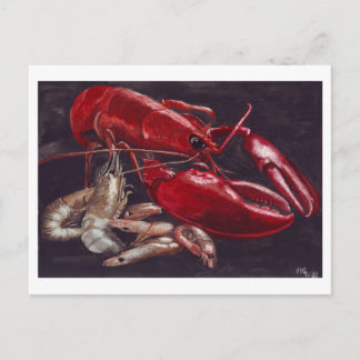 Carte Postale Homard et crevettes