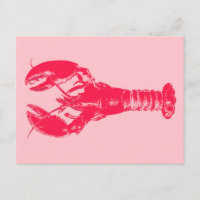 Homard Fuchsia sur rose clair