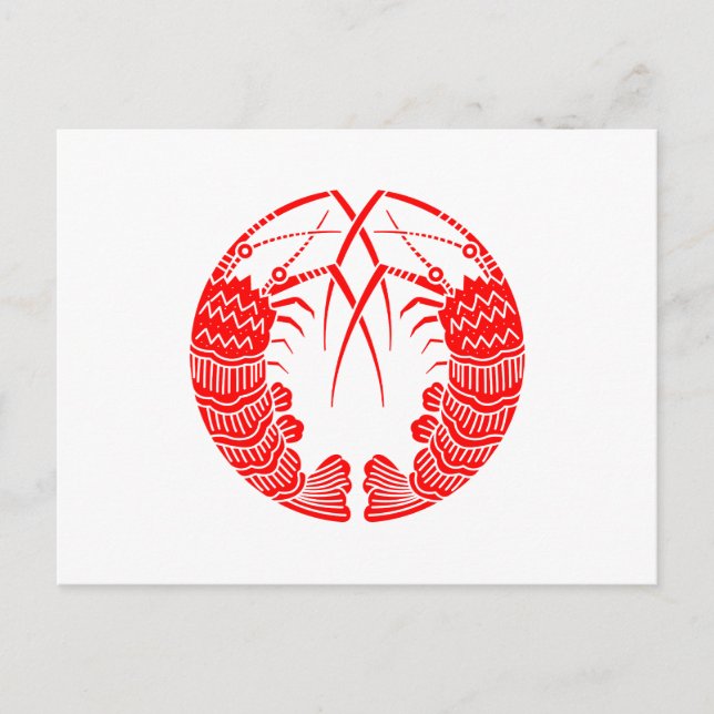 Carte Postale Homards épineux face à face (Devant)